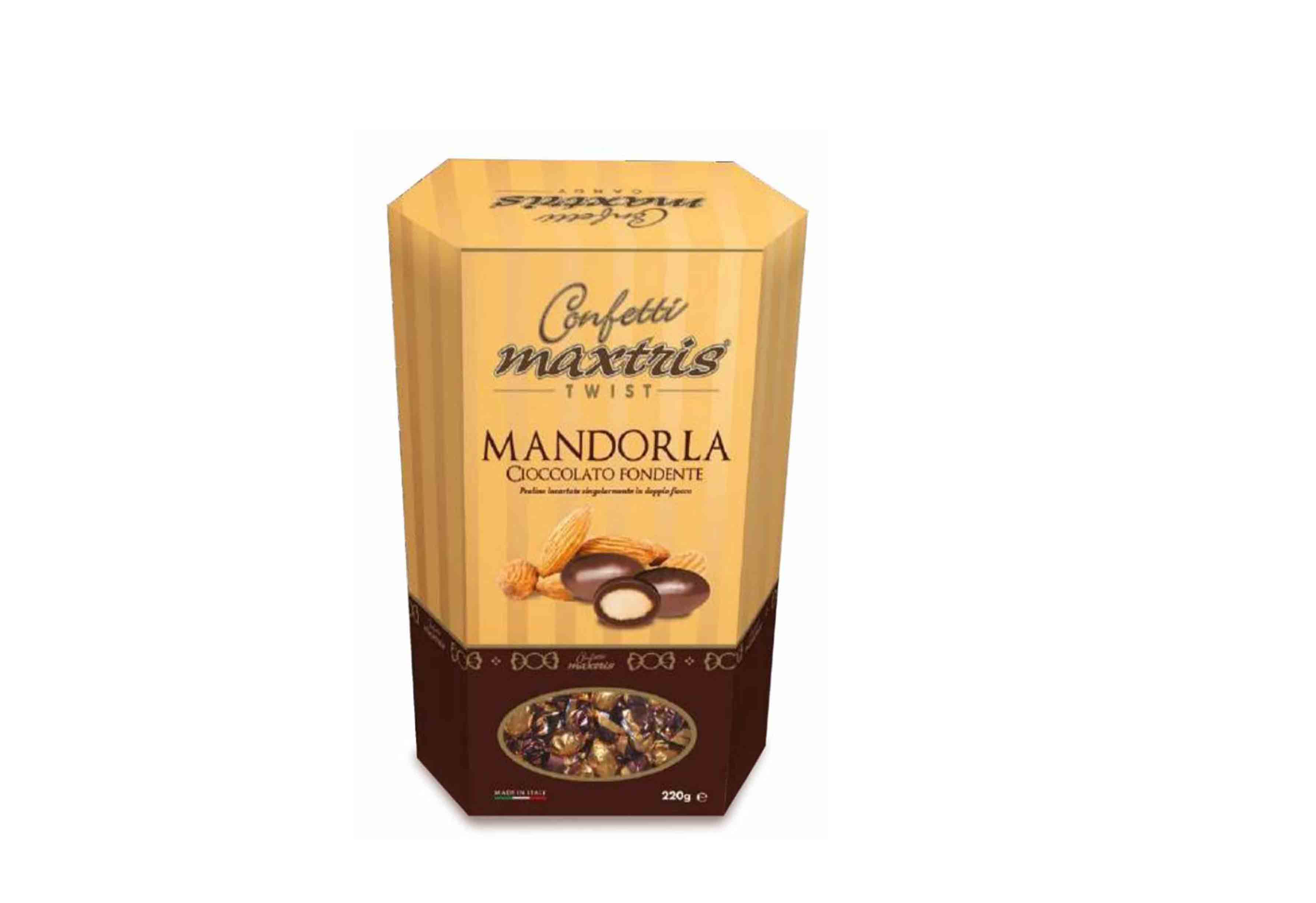 Maxtris Almond In Dark Chocolate Hexagon