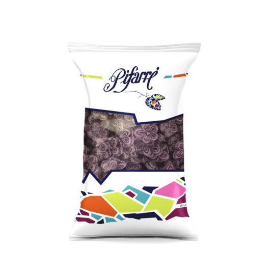 Pifarre Violet Flavor Spanish Classic Candy Thin Violet Flower Shaped Bag 1kg