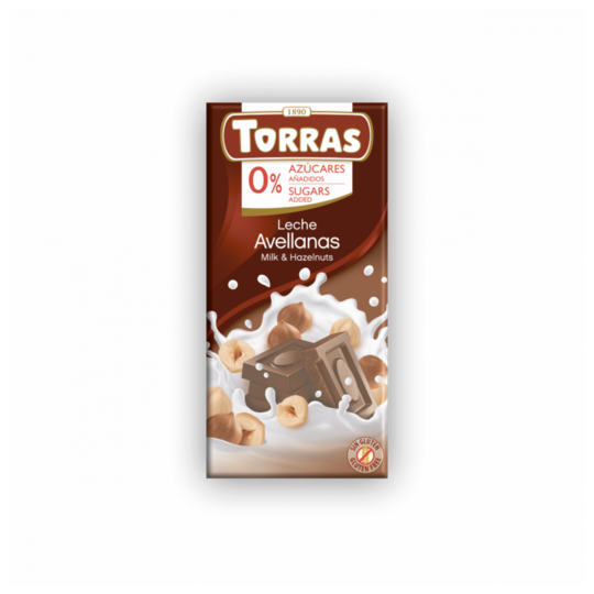 TORRAS SUGAR FREE  & GLUTEN FREE MILK & HAZ CHOCOLATE 75GR