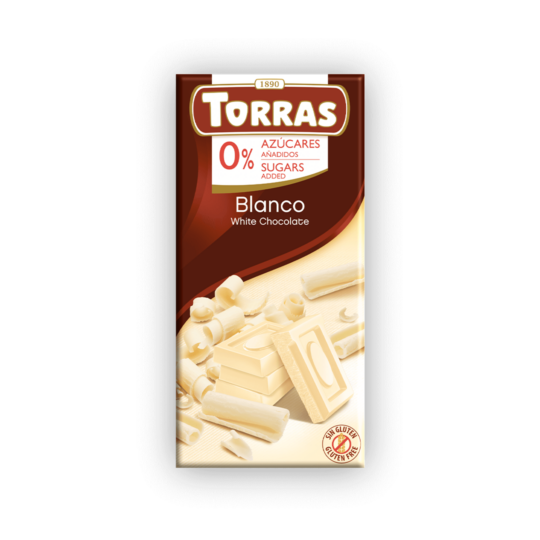 TORRAS SUGAR FREE  & GLUTEN FREE WHITE CHOCOLATE 75GR