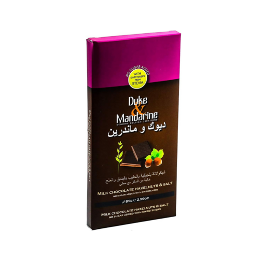 DUKE & MANDARINE SUGAR FREE MILK CHOCOLATE TABLET 85Gr