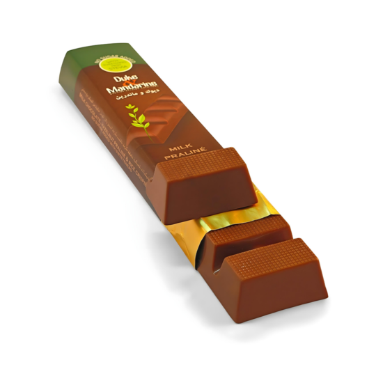 DUKE & MANDARINE SUGAR FREE MILK PRALINE CHOCOLATE BARS 42GR