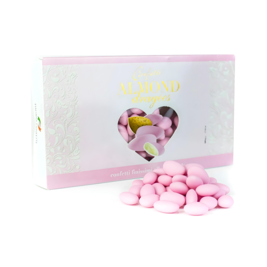 CONFETTI MAXTRIS ALMOND SUGAR COATED ITALIAN DRAGEE PINK COLOR 500G