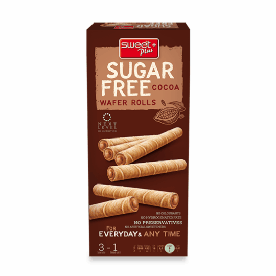 SWEET PLUS SUGAR FREE COCOA WAFER ROLLS