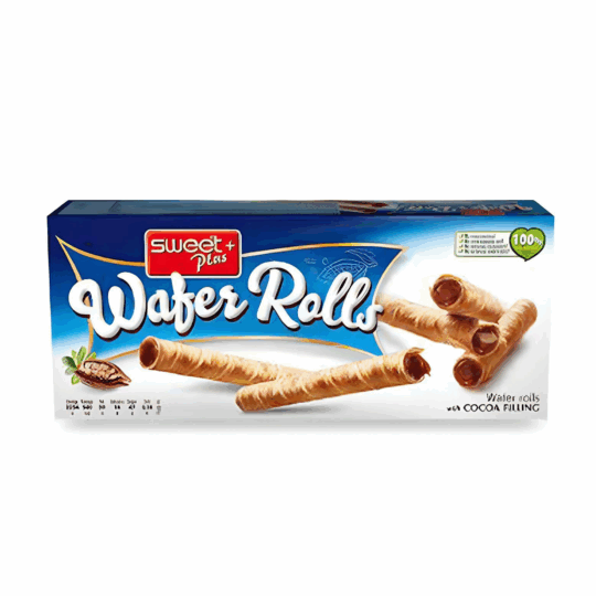 SWEET PLUS WAFER ROLLS WITH COCOA FILLING