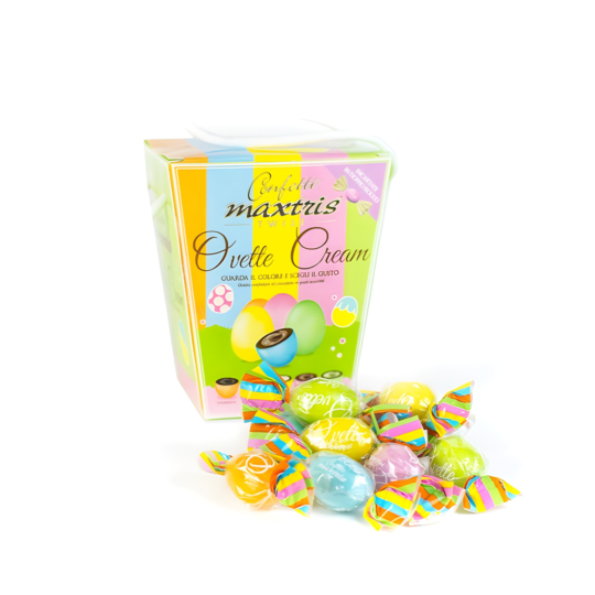 CONFETTI MAXTRIS TWIST OVETTE CREAM ASSORTED SUGAR COATED ITALIAN DRAGEE 180G