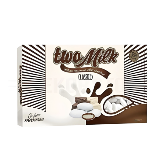 MAXTRIS TWO MILK CLASSIC WHITE CHOCOLATE DRAGEES BOX 1KG