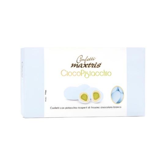 MAXTRIS CIOCO PISTACHIO CHOCOLATE DRAGEE BOX 500GR BLUE COLOR