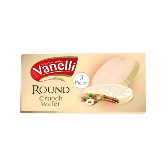 Vanelli Round White Chocolate Coated Wafer Box Of 24X20GR