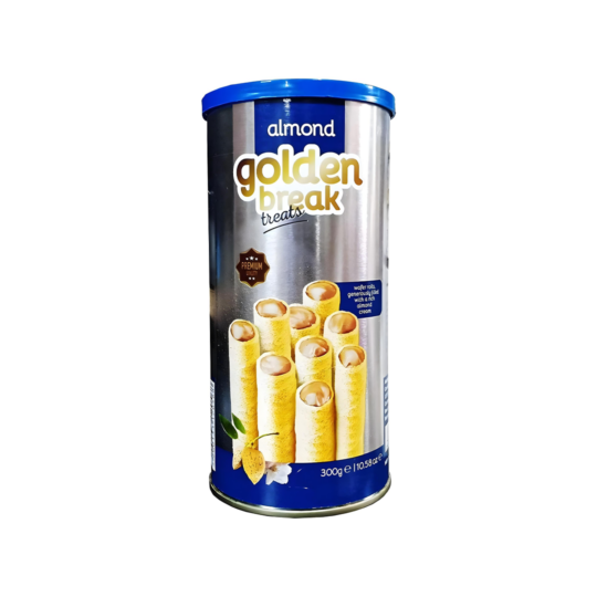 GOLDEN BREAK WAFER ROLLS WITH ALMOND CREAM FILLING 300GR