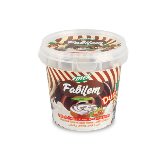 EMEK DUO HAZELNUT CREAM WITH COCOA & MILK CREAM - Bucket 350GR