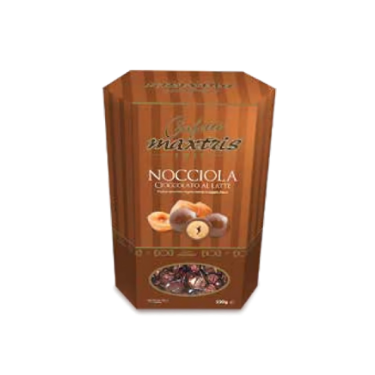 MAXTRIS HAZELNUT IN MILK CHOCOLATE HEXAGON 220GR