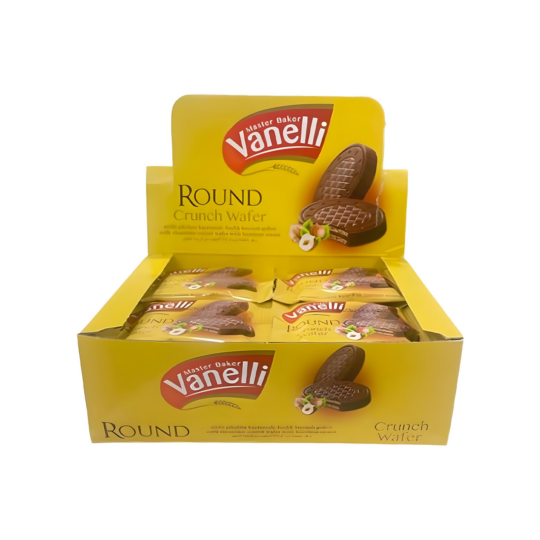 Vanelli Round Chocolate Coated Wafer Box Of 24X20GR