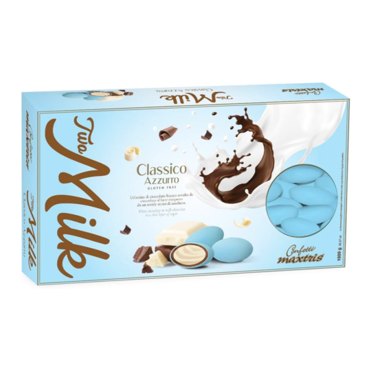 ConfettI MAXTRIS TWO MILK CLASSICO Chocolate Box Blue Color 1kg