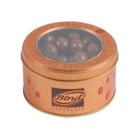 BIND Hazelnut Milk Chocolate Coated Dragee Round Tin 125g