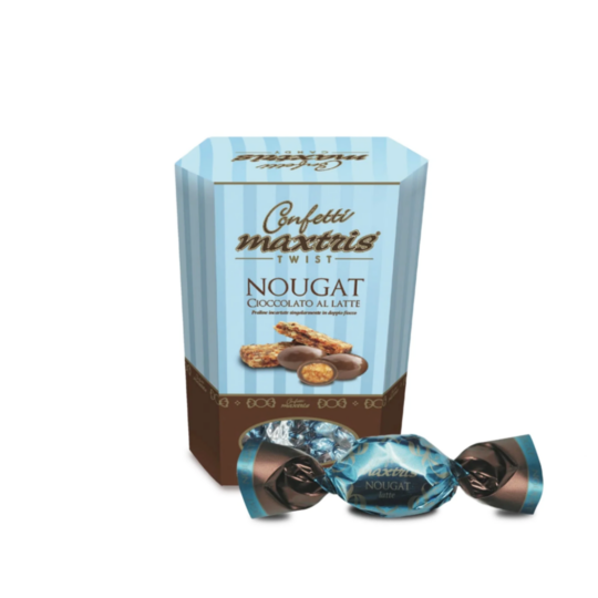 MAXTRIS NOUGAT IN MILK CHOCOLATE HEXAGON 220GR