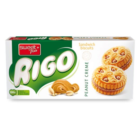 SWEET PLUS RIGO SANDWICH BISCUITS WITH PEANUT CRÈME