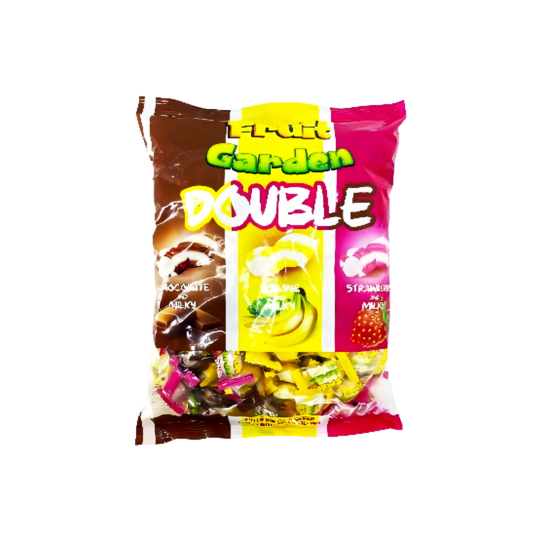 FRUIT GARDEN DOUBLE ASSORTED CANDY WITH FILLING 700GR BAG