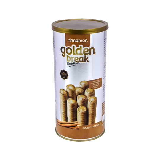 GOLDEN BREAK WAFER ROLLS WITH CINNAMON CREAM FILLING 300GR