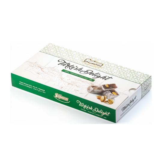 DOUBLE ROASTED TURKISH DELIGHT WITH PISTACHIO 500GR BOX