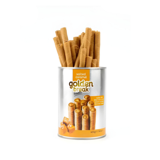 GOLDEN BREAK WAFER ROLL WITH SALTED CARAMEL CREAM FILLING 400GR