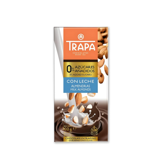 TRAPA INTENSO MILK CHOCOLATE WITH ALMOND SUGAR FREE